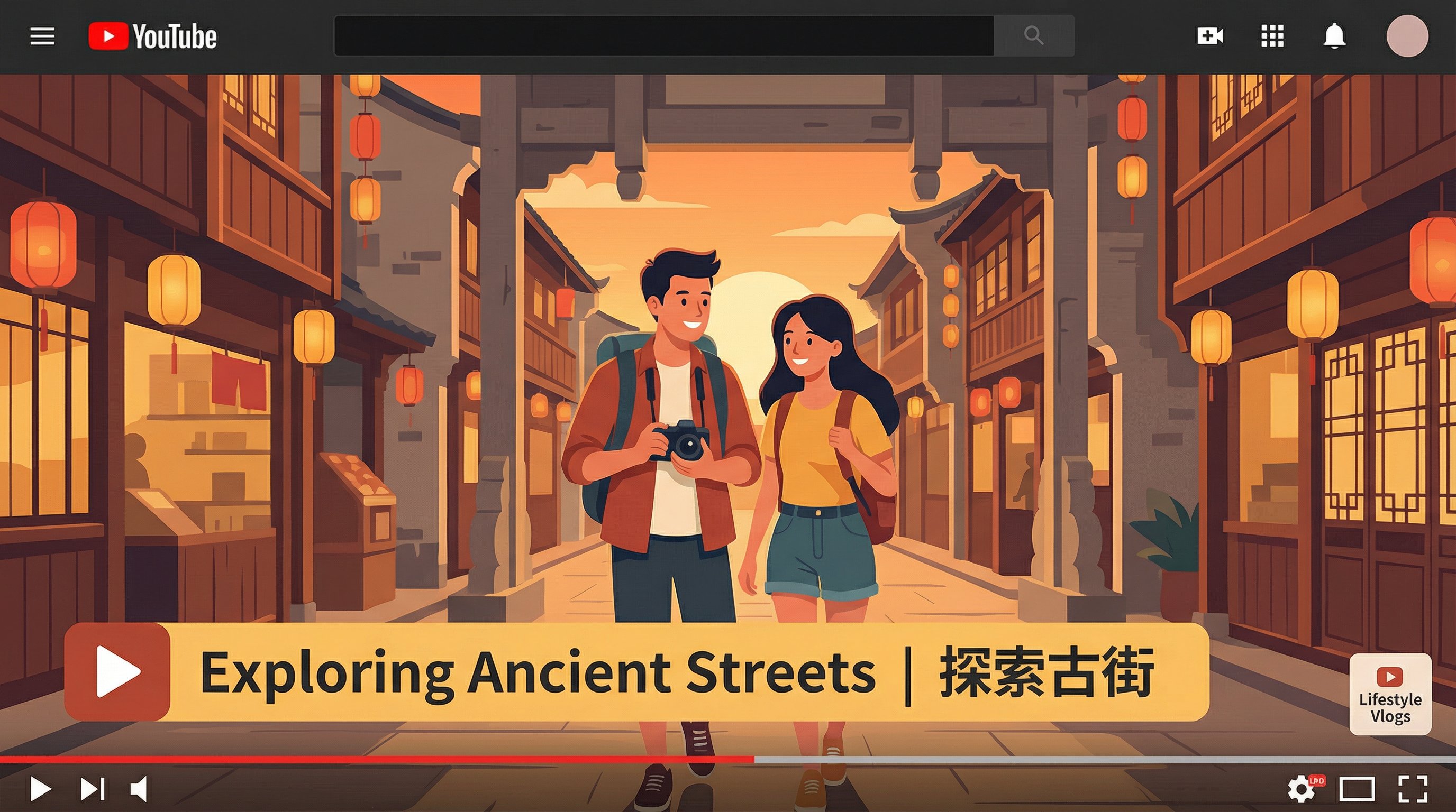 蘑菇视频 - 旅行Vlog视频分享：探索古街